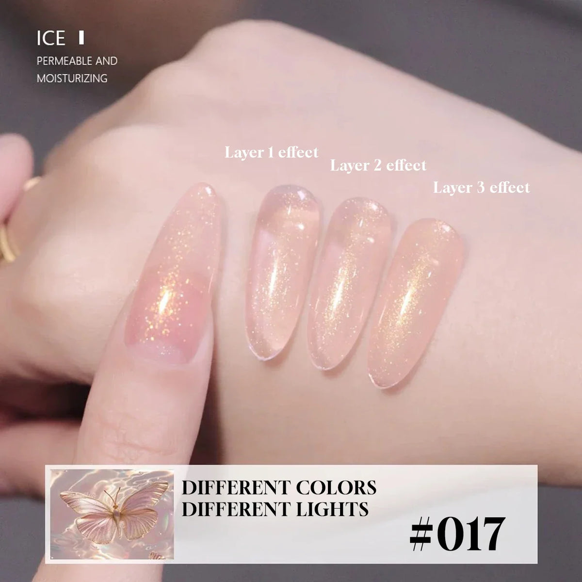 Blushimmer MIANEL 12ML Japanese Style Fairy Gel Nail Polish in white, pink, nude, and clear shades for summer nails, shown on nails.