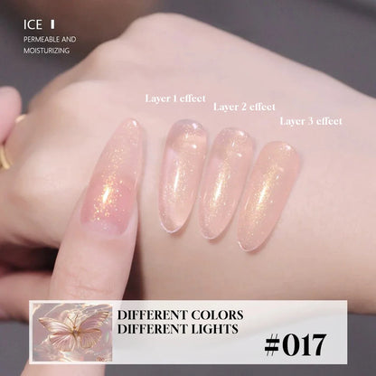 Blushimmer MIANEL 12ML Japanese Style Fairy Gel Nail Polish in white, pink, nude, and clear shades for summer nails, shown on nails.