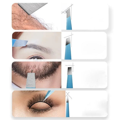 Blushimmer stainless steel colorful eyebrow tweezer with slanted tip for precise hair removal and makeup application.