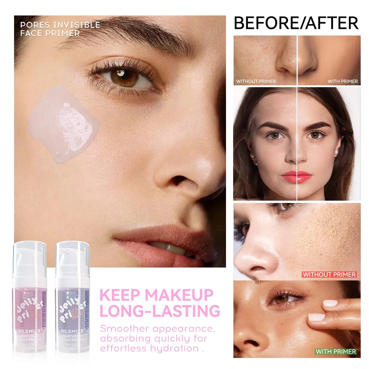 Transparent Jelly Primer Makeup Base Invisible Pore Oil-control Matte Finish Long Lasting Makeup Holding Pre Makeup Primer Gel