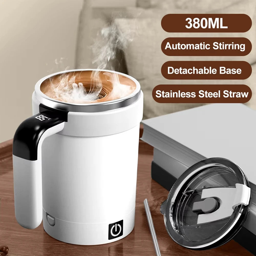Detachable Automatic Mixing Coffee Cup Intelligent Temperature Measuring Rechargeable Mug Suitable for Office/Kitchen/Travel