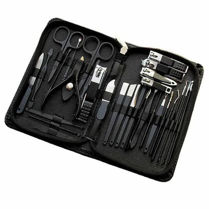 Set of 30 high-quality steel manicure cutters and nail clippers from Blushimmer, including nail scissors and pedicure tools.