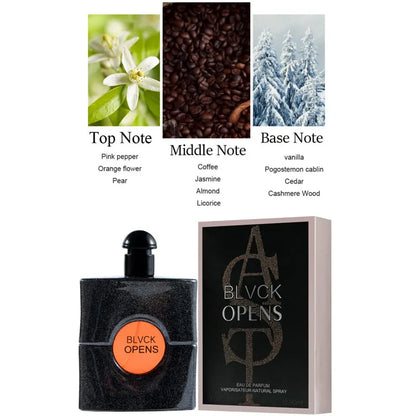 Blushimmer 90ML Eau De Parfum vaporizer with sandalwood scent, featuring a natural spray and lasting wood tone fragrance.