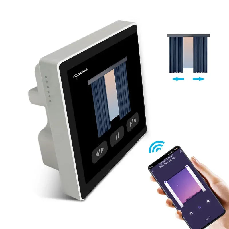 Tuya Smart Life 4-inch Full Touch Screen with 4-way Load and Scenario Control 2-in-1 Full Screen European Standard Smart Switch