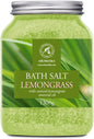 Bath Salts with Natural Lemongrass Essential Oil 46 Oz (1300g) - Sea Salt Bath for Relaxation, Sleep, and Aromatherapy