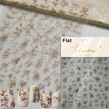 Shiny jelly butterfly 5D nail art sticker with rhinestones and crystal accents for DIY manicure decoration.