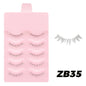 Blushimmer DINGSEN fake eyelash set with five pairs of natural-looking anime and manga-style clear band eyelashes for daily makeup.