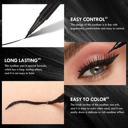 Blushimmer 5-pack liquid eyeliner pens with waterproof, long-lasting black ink and ultra-fine tips for precise eye makeup application