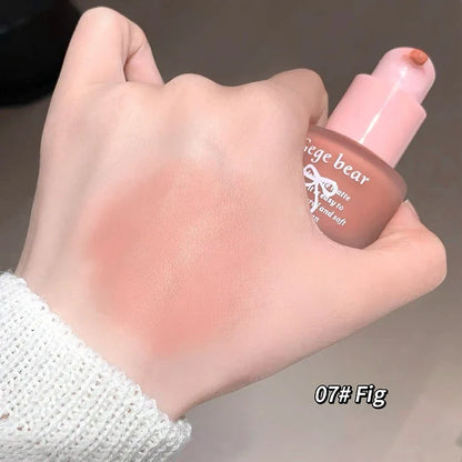Blushimmer Gege Bear Light Blush Liquid Moisturizer with natural rouge, brightening and whitening effects, in a mirror compact.