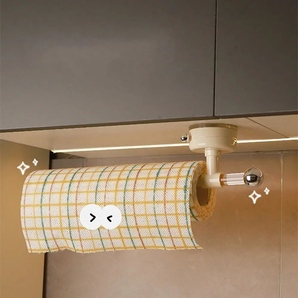 Suction Cup Paper Towel Holder Wall-Mounted Reusable Wall Mounted Roll Holder Space Saving Waterproof No Drilling Tissue Holder