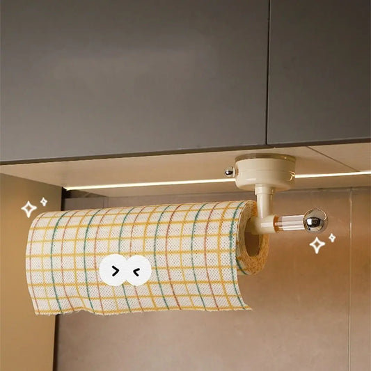 Suction Cup Paper Towel Holder Wall-Mounted Reusable Wall Mounted Roll Holder Space Saving Waterproof No Drilling Tissue Holder