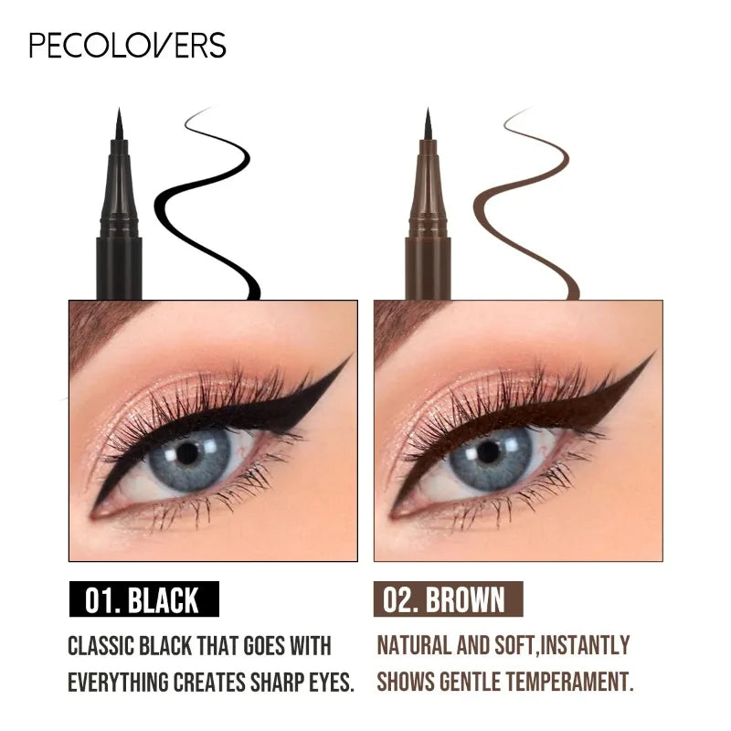 Blushimmer 5-piece set of waterproof liquid eyeliner pens with ultra-fine tips for precise, long-lasting black eye makeup application.