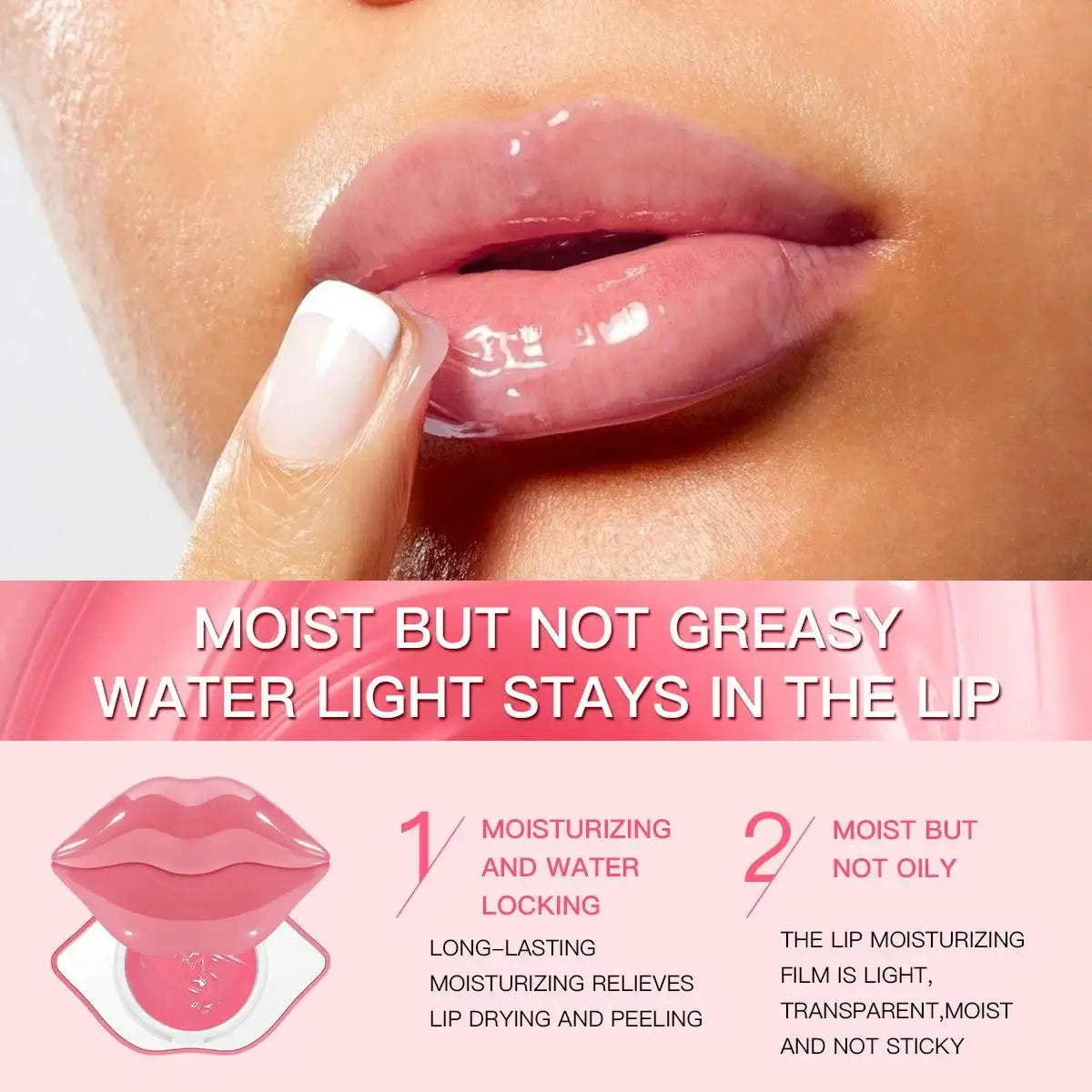 Blushimmer Korean Lip Sleeping Mask in a jar, hydrating overnight repair balm for dry, chapped lips, gel-based lip treatment.