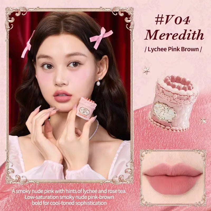 Blushimmer Flowerknows Strawberry Cupid lipstick cake with matte velvet finish and lip gloss for women, featuring pink floral packaging.