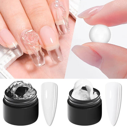Blushimmer 2/3pcs clear non-stick gel nail extension set with UV/LED gel for 3D shaping, sculpting, and carving in a manicure kit.