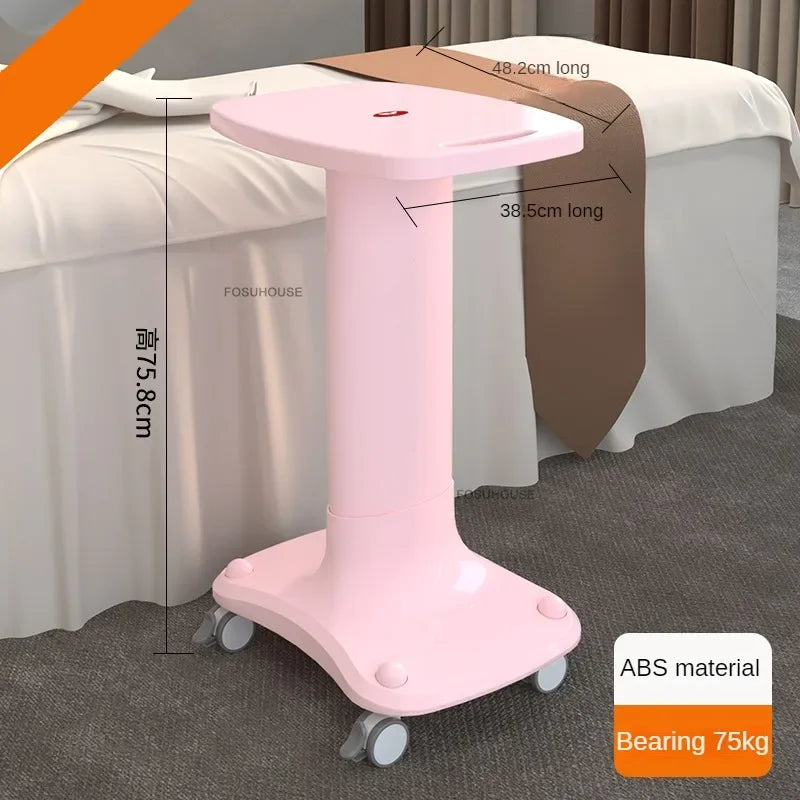 European Plastic Salon Trolleys with Wheels Auxiliary Tool Cart Designer Salon Furniture Beauty Salon Instrument Equipment Shelf