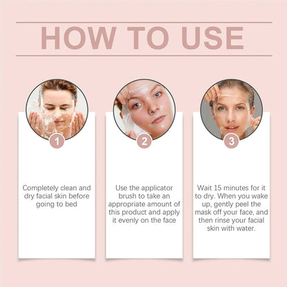 75g Collagen Overnight Wrapping Peel Off Facial Mask, Collagen Night Wrapping Mask Deeply Hydrates Woman Night Care Mask Cream