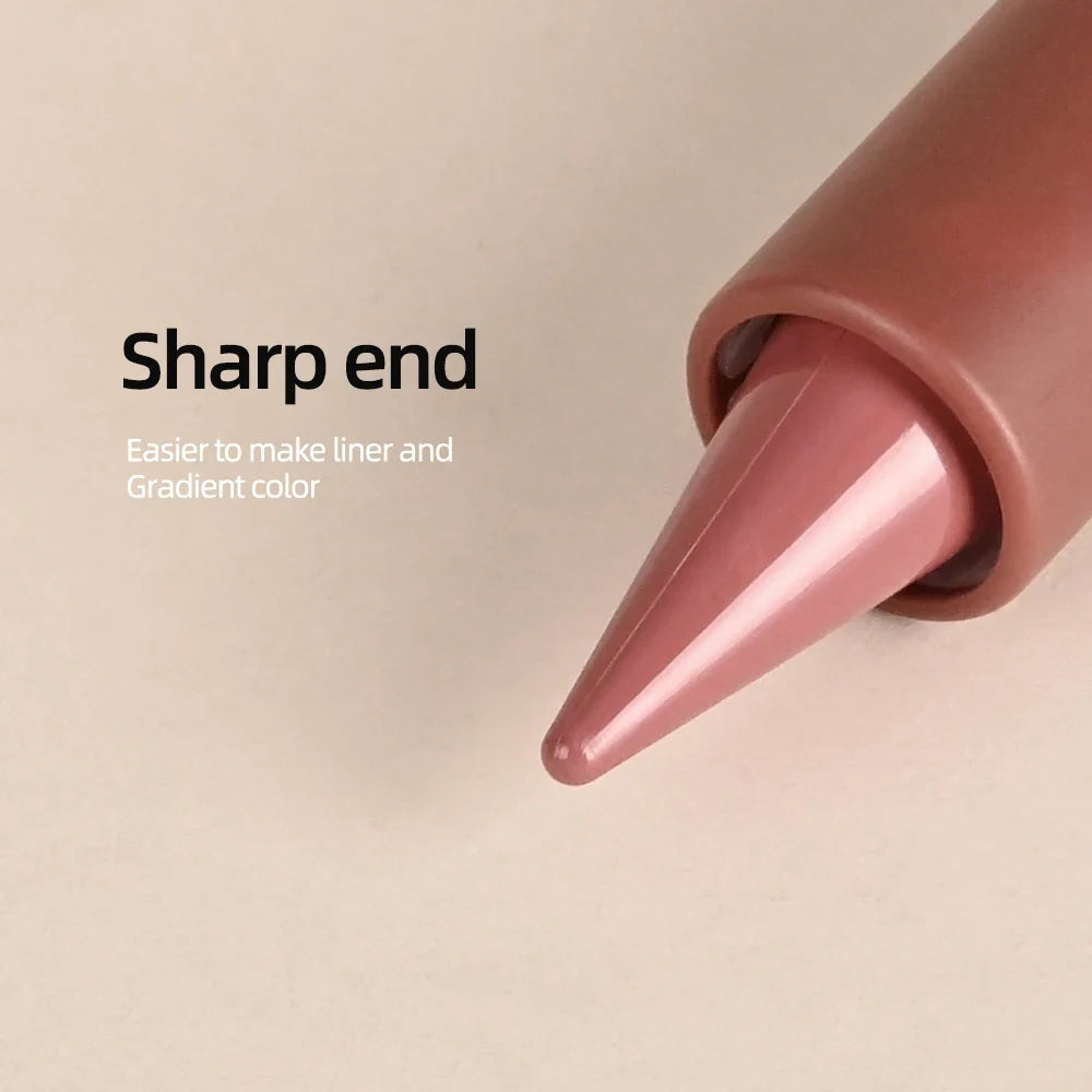 Lakerain Lip Liner Lipstick Pen Long Lasting Waterproof Gradient Quick Drying 2 IN 1 Lip Liner & Lipstick Sexy Matte Cosmetic