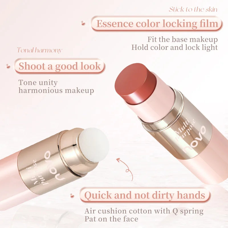 Blushimmer multi-use cream blush stick for eyes, lips, cheeks with smooth, blendable, waterproof formula, nourishing and long-lasting.