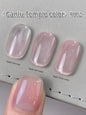 Blushimmer MIANEL Japanese style fairy gel nail polish in white pink nude with clear finish, perfect for summer pink nail designs.
