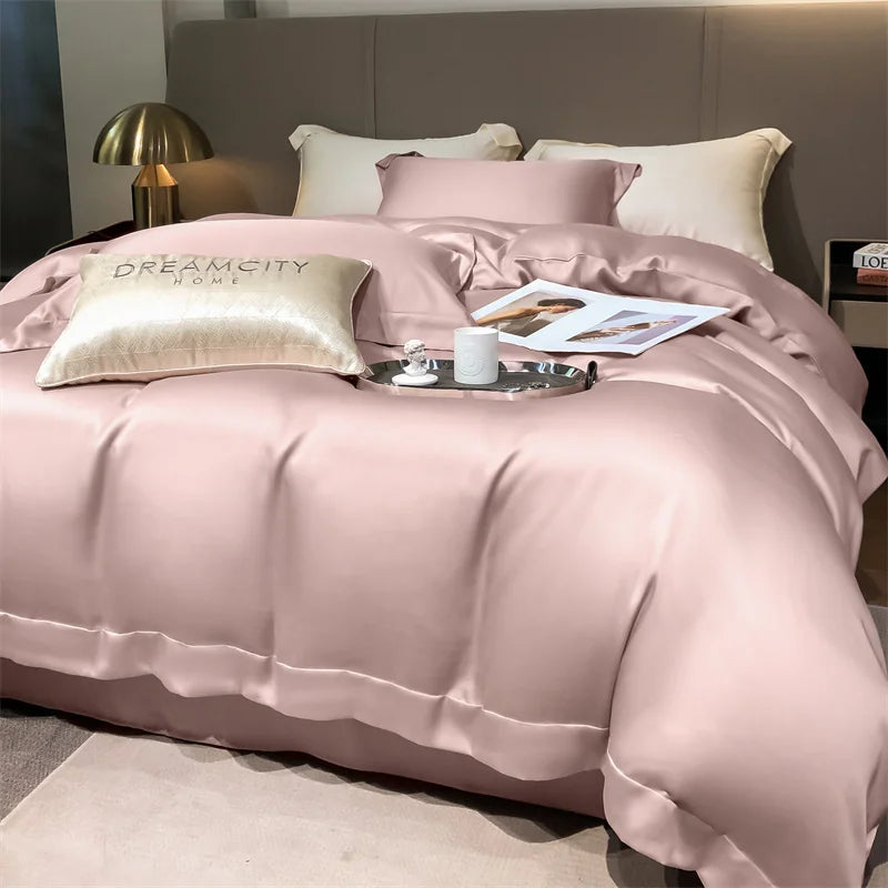 Silky 100% Bamboo Bedding Set Organic Pure Bamboo Duvet Cover Set with Quilt Cover Bed Sheet Pillowcase Luxury Cooling Bed Linen