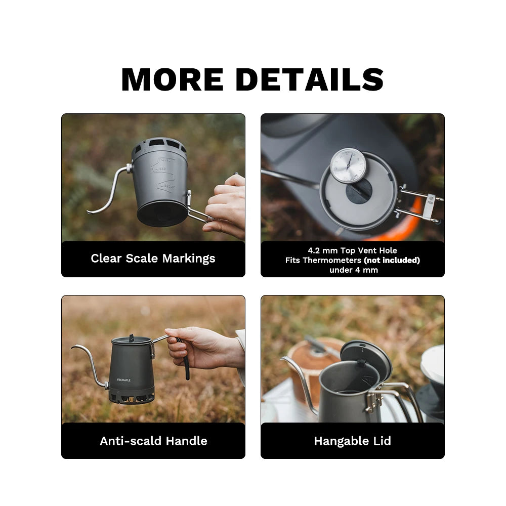 Fire-Maple Petrel Pour-Over Coffee Kettle Gooseneck Spout Coffee Pots Detachable Spout Handle Portable Foldable HX Kettle
