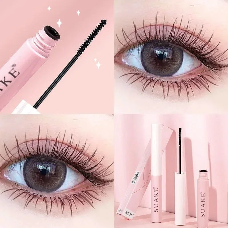 Blushimmer silk fiber matte mascara with ultra-fine brush, waterproof, fast-drying brown black formula for lengthening and curling eyelashes