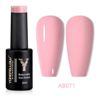 Blushimmer Yokefellow 10ml translucent pink gel nail polish in a sleek bottle, ideal for long-lasting UV gel manicures.