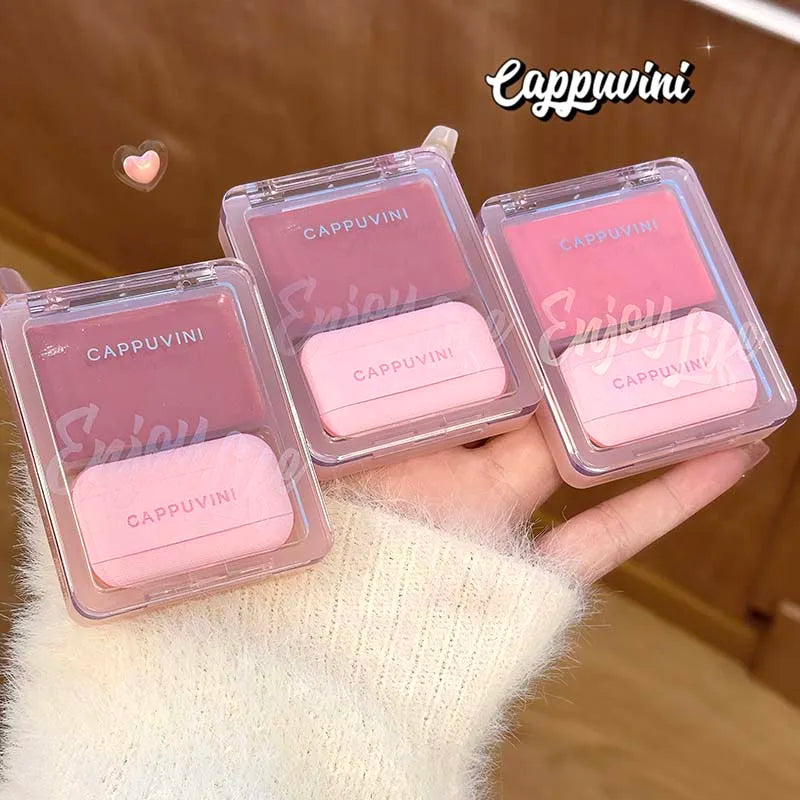 Blushimmer Yuanqi Blush Cream with natural pink color, moisturizing and evenly pigmented girlish pink blush in a sleek compact.