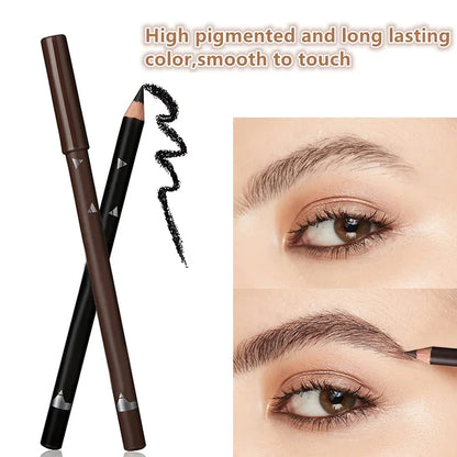 Set of 6/12 waterproof eyebrow pencils by Blushimmer, professional eye makeup pens for natural black and brown eyebrow color.