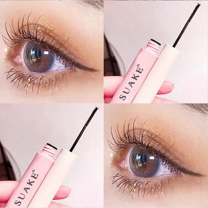 Blushimmer waterproof brown-black silk fiber matte mascara with ultra-fine brush for lengthening and curling eyelashes.