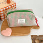 Pink Blushimmer Airfriend makeup bag with soft fabric, cute cosmetic and toiletry organizer for women’s travel and cosmetics.