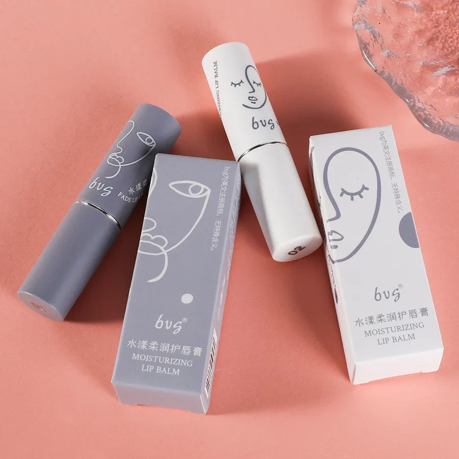 Blushimmer moisturizing repair lip balm with long-lasting, nourishing, anti-cracking, and waterproof properties, shown in a sleek tube.