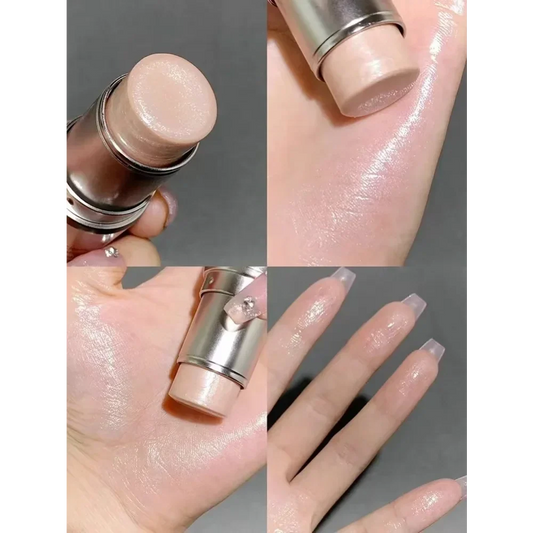 Blushimmer high gloss stick highlighter and blush with water-light shimmer, waterproof face contour illuminator and brightening rouge.