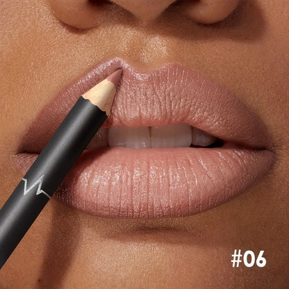 Blushimmer waterproof matte lipliner pencil in red, showing the long-lasting, moisturizing lipstick with a smooth contour finish.
