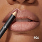 Blushimmer waterproof matte lipliner pencil in red, showing the long-lasting, moisturizing lipstick with a smooth contour finish.