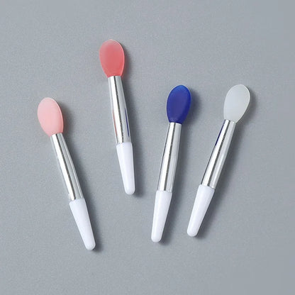 10pcs Blushimmer silicone lip and eye makeup brushes, mini transparent applicators for lipstick and eye makeup application.