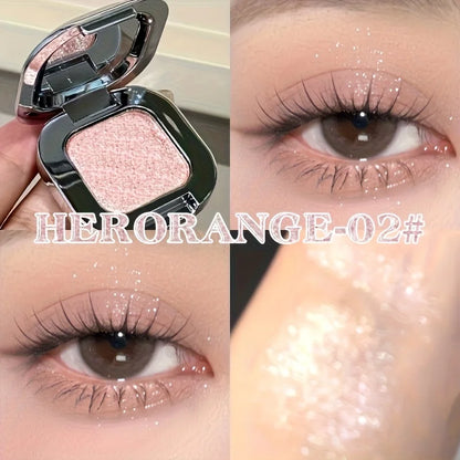 Hwrorange Square Diamond Highlight Single Color Eyeshadow, Fine Sparkle, Explosive Shine, Even and Full Color, Delicate and Soft Texture, Waterproof and Long-Lasting, Versatile for Daily Use, Essential Christmas Gift