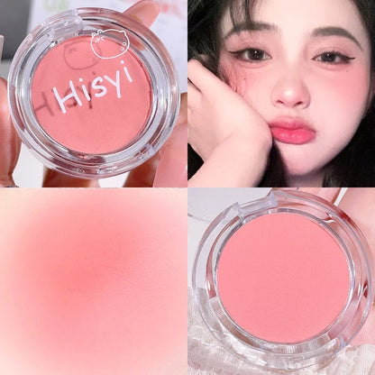 Blushimmer HISYI slightly tipsy matte blush plate with fine micro flash, natural color, monochrome blush for a subtle makeup look