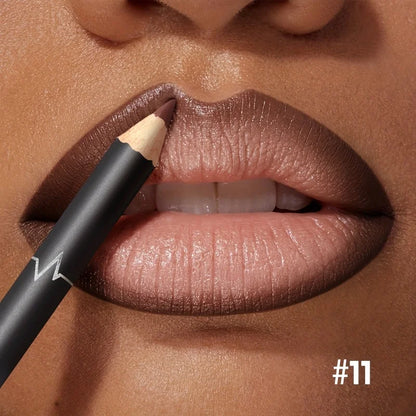 Blushimmer waterproof matte lipliner pencil in red, long-lasting, moisturizing, non-stick lipstick for lips, shown in a sleek pencil form.