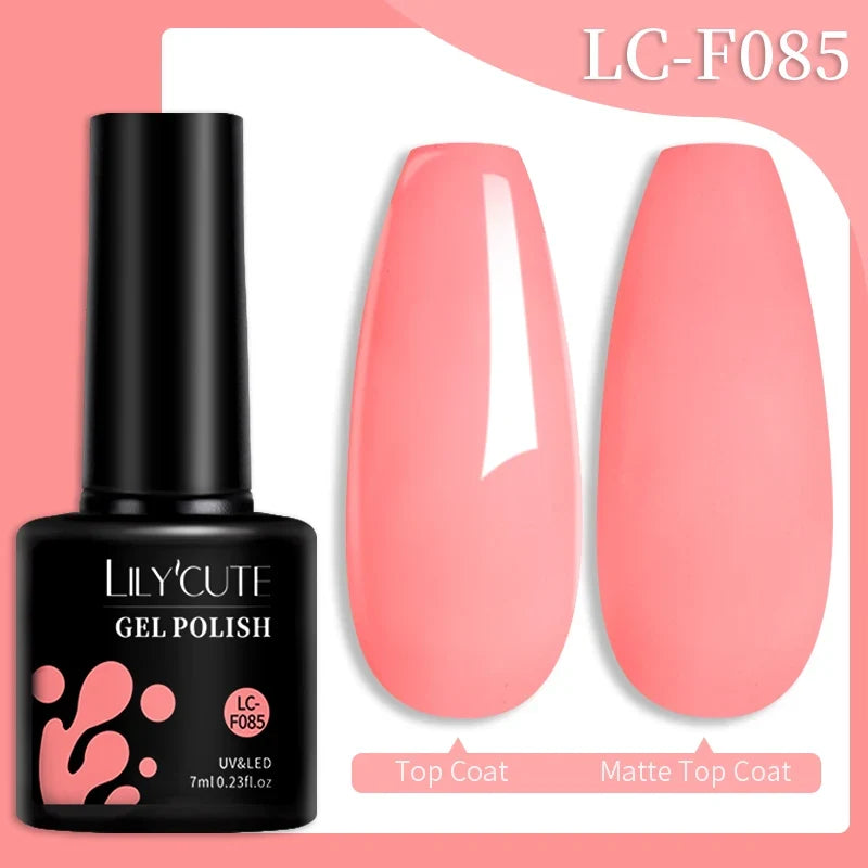 Blushimmer LILYCUTE 7ML colorful gel nail polish bottle with 129 shades for long-lasting manicure and nail art.