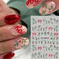 Red lips nail decal stickers by Blushimmer featuring love hearts, perfect for Valentine's Day DIY romantic nail art.
