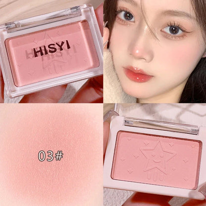 Blushimmer monochrome blush in purple nude matte finish for natural brightening and cheeks enhancement.