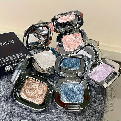 Hwrorange Square Diamond Highlight Single Color Eyeshadow, Fine Sparkle, Explosive Shine, Even and Full Color, Delicate and Soft Texture, Waterproof and Long-Lasting, Versatile for Daily Use, Essential Christmas Gift