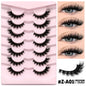 GROINNEYA 3D Mink Lashes Cat Eyelashes Fluffy Wispy Volume Lashes Natural Feathery Effect Lightweight Flexible Band Fake Lashes