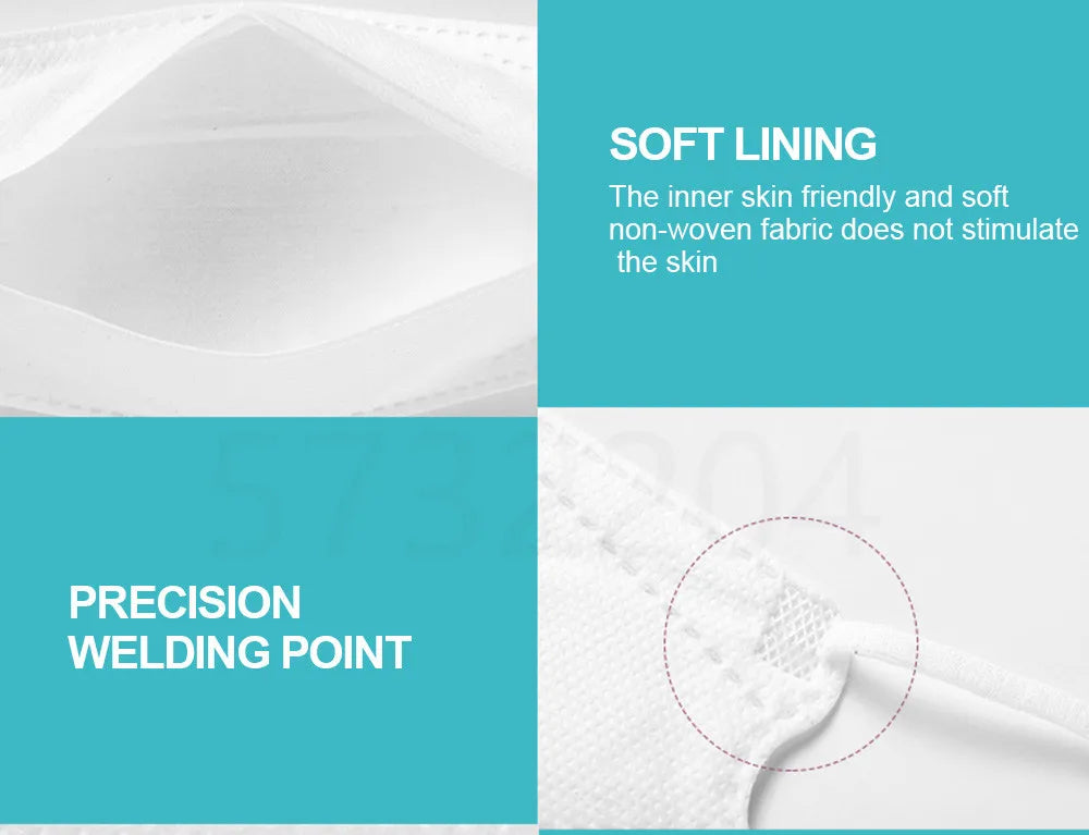 10-100PCS mascarillas FFP2 Face Mask CE Approved FPP2 Disposable KN95 KF94 Facial Mouth Black Fish Masks FFP2MASK kf94mask