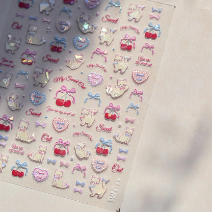 Brown Japanese Kawaii bear nail art sticker by Blushimmer, self-adhesive cartoon animal decal for DIY nail decoration.