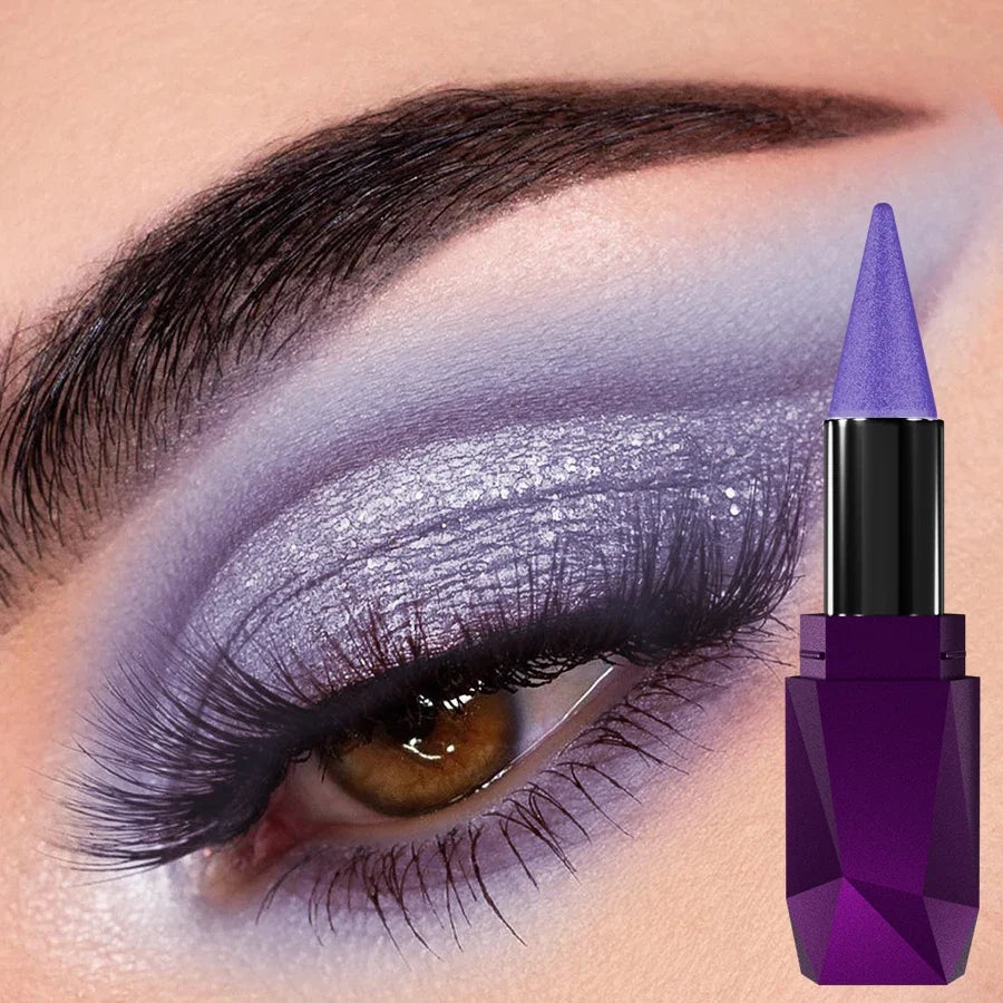 Blushimmer 25-color waterproof eyeshadow stick with glitter and matte finishes, long-lasting face makeup and highlight cosmetics.