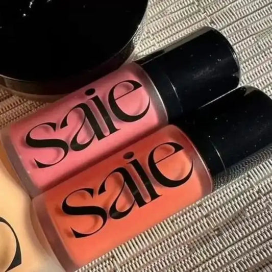 Blushimmer Saie liquid blush, highlighter, and illuminating shimmer powder with soft texture for natural facial makeup.