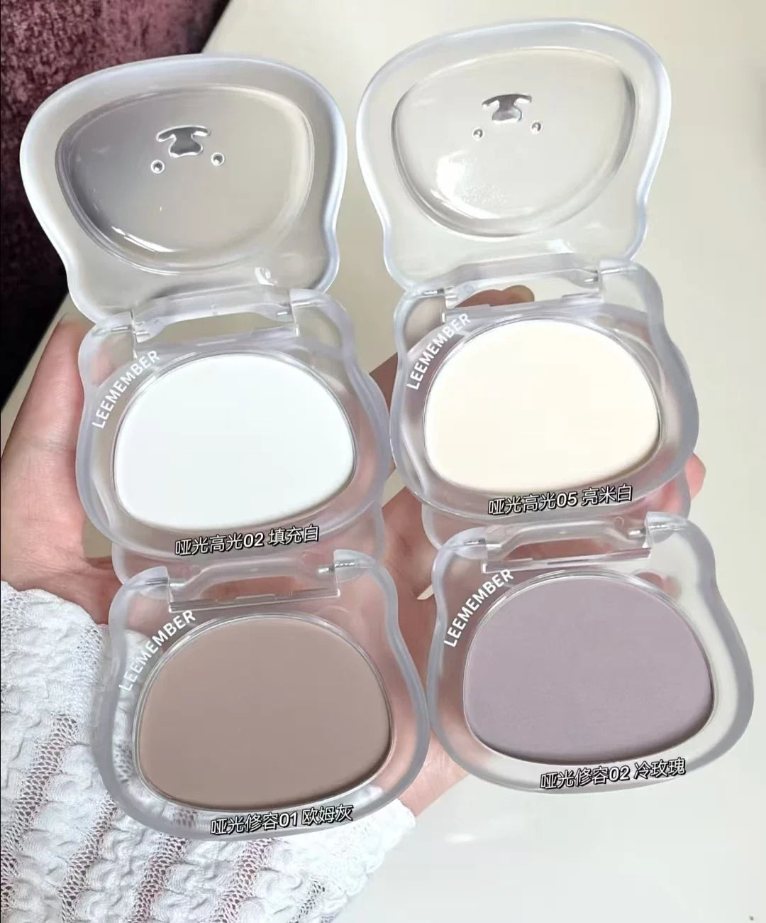 LEEMEMBER Contour Highlighter Powder Matte Fine Powder Longlasting Oil Control Natural Face Bronzer Brighten Makeup
